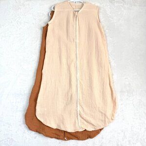 BSTOPPT 2 PC Muslin Cotton Baby Sleep Sack L 12-18 Months 2 Way Zip Sleeveless